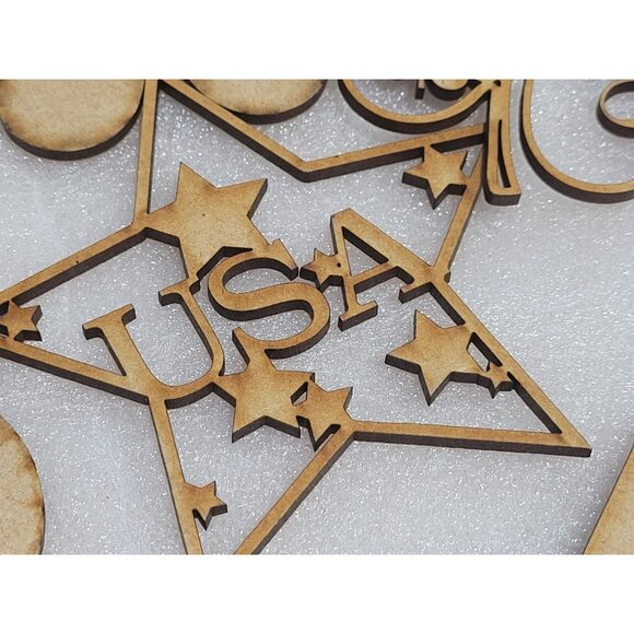 New Lot Wood Die Cut Laser Embellishment Crafts Homeschool Scrapbook 41 pcs - Picture 9 of 10